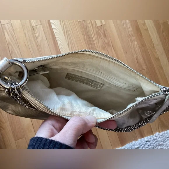 Vtg Banana Republic Gold Leather, bag with shoulder chain - Picture 15 of 15